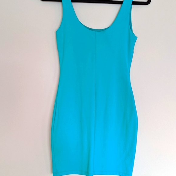 Bebe Gorgeous Turquoise Blue Mini Dress - Picture 4 of 5